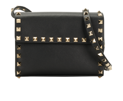 Mini Rockstud Flap, &pound;595, Handbags, Black, Leather, Front view